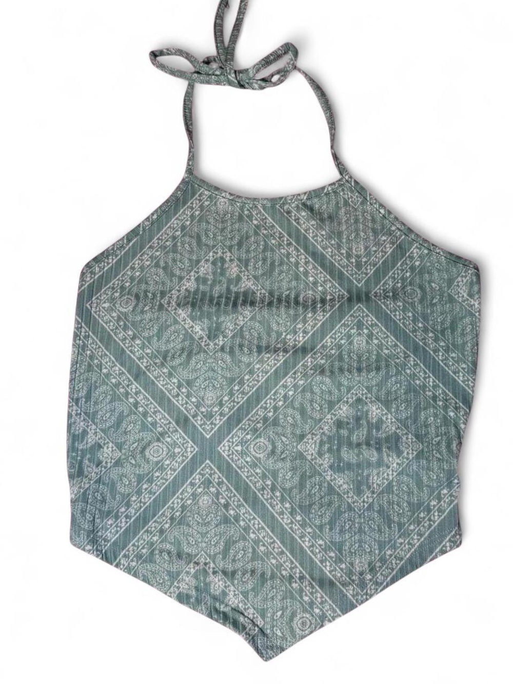 Sage Green Paisley Halter Camisole Top